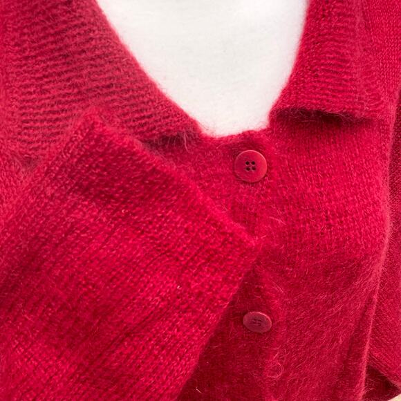 VTG Anne Klein II Mohair Sweater Cardigan Sz L Res Button Up Grannycore Cozycore - Picture 9 of 10